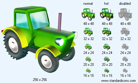 Wheeled Tractor V2 Icon Images