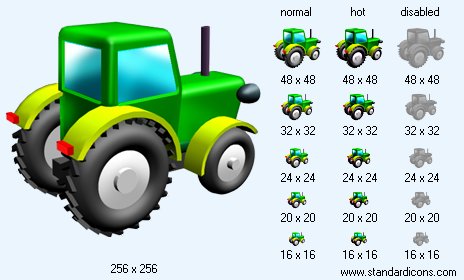 Wheeled Tractor V3 Icon Images