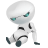 Sad robot icon
